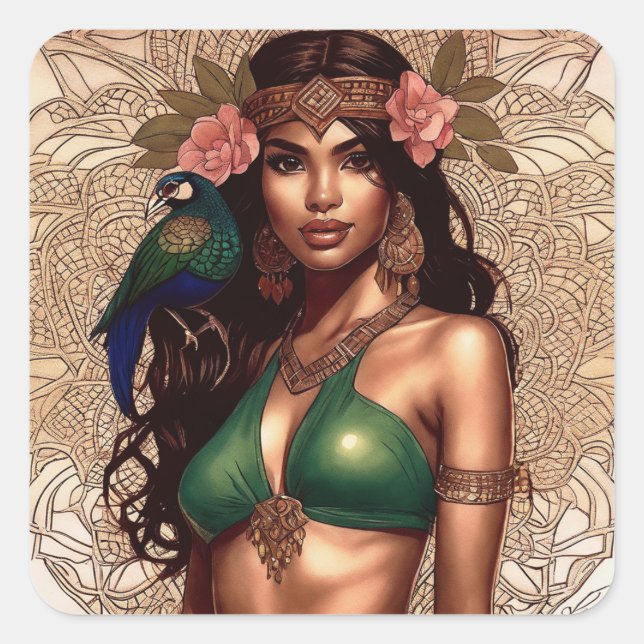 Sticker Carré Emerald Shimmer (Devant)