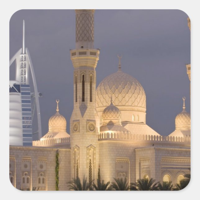 Sticker Carré Émirats arabes unis, Dubaï. Mosquée au crépuscule  (Devant)