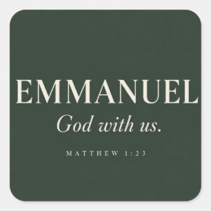 Sticker Carré EMMANUEL   Matthieu 1:23   Noël