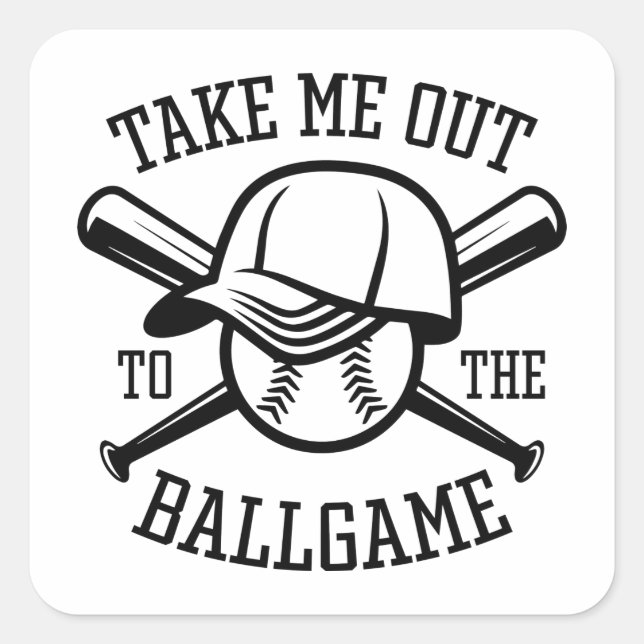 Sticker Carré Emmène-Moi Au Ballgame (Devant)