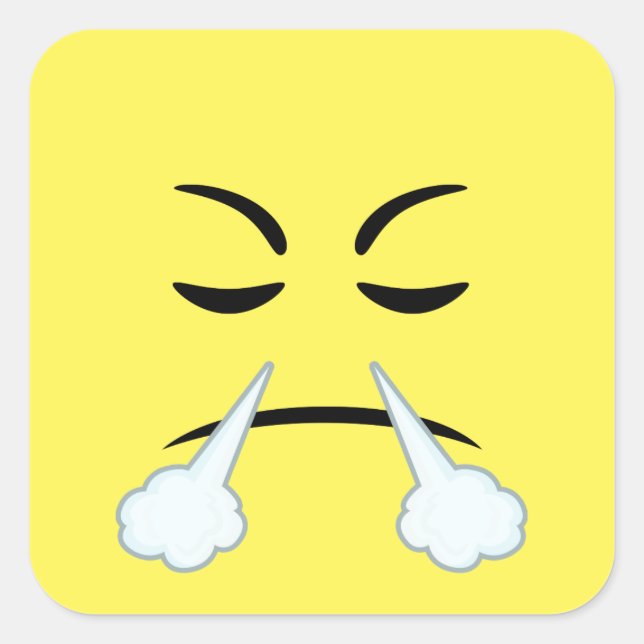 Sticker Carré Emoji à vapeur (Devant)