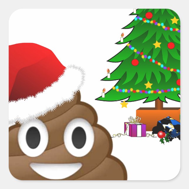 Sticker Carré emoji de noël (Devant)