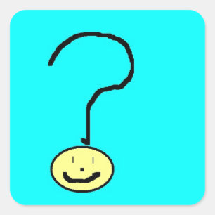 Sticker Carré emoji de point d'interrogation, art numérique par