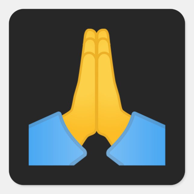 Sticker Carré Emoji des mains pliées (Devant)