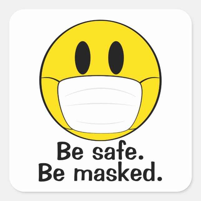 Sticker Carré Emoji masqué (Devant)