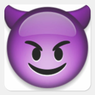 Sticker Carré Emoji vilain font face