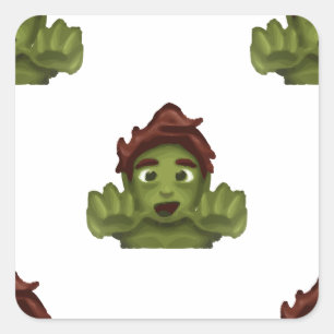 Sticker Carré emoji zombie