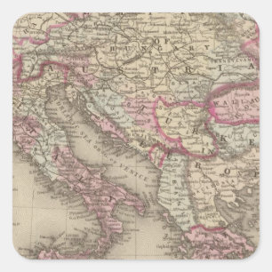 Sticker Carré Empire autrichien, Italie, Turquie en Europe,
