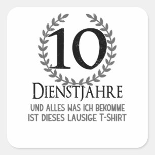 Sticker Carré Employés 10 ans Société Anniversaire de l'entrepri
