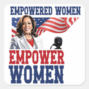 Sticker Carré Emporter les femmes Kamala Harris