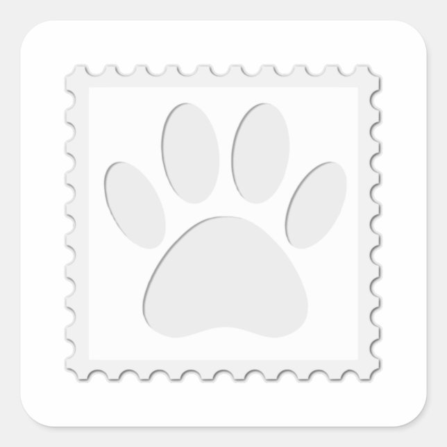 Sticker Carré Empreinte de patte de chien coupé (Devant)
