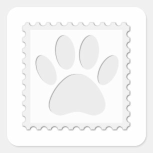 Sticker Carré Empreinte de patte de chien coupé