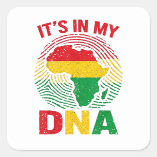Sticker Carré Empreinte digitale africaine Histoire noire