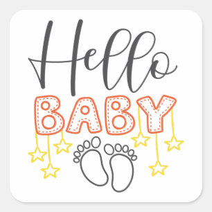 Sticker Carré Empreintes bébé