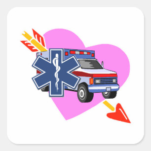Sticker Carré EMS Coeur de soins