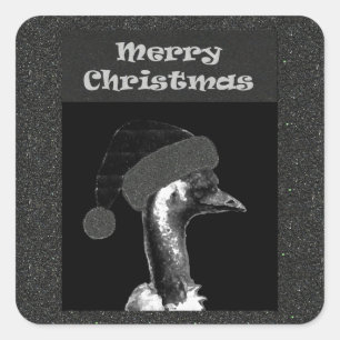 Sticker Carré Emu de Noël