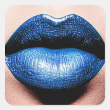 Sticker Carré en bâton bleu