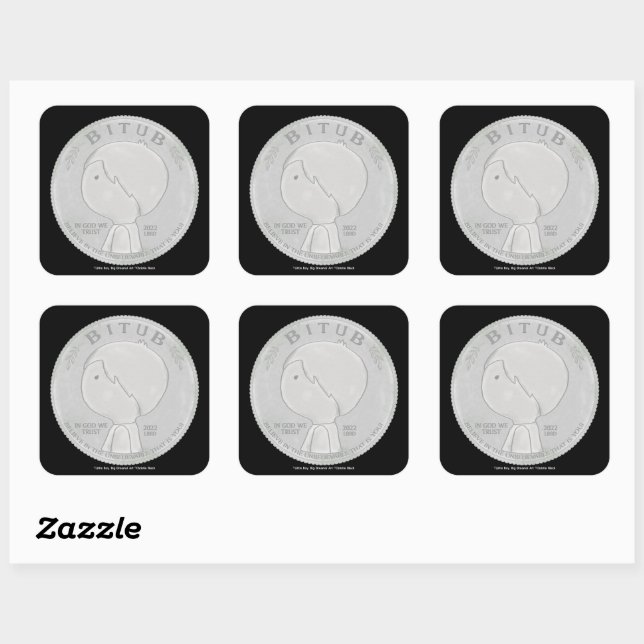 Sticker Carré En Dieu, nous faisons confiance (Feuille)