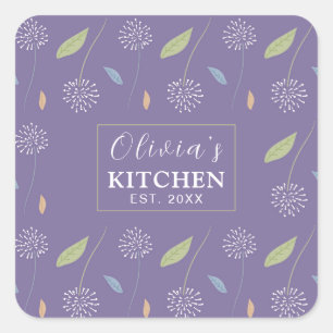 Sticker Carré en papier peint floral personnalisé