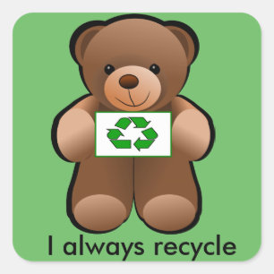 Sticker Carré En réutilisant l'ours de nounours réutilisez