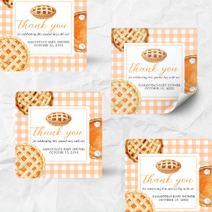 Sticker Carré En vichy Baby shower Little Cutie Pie