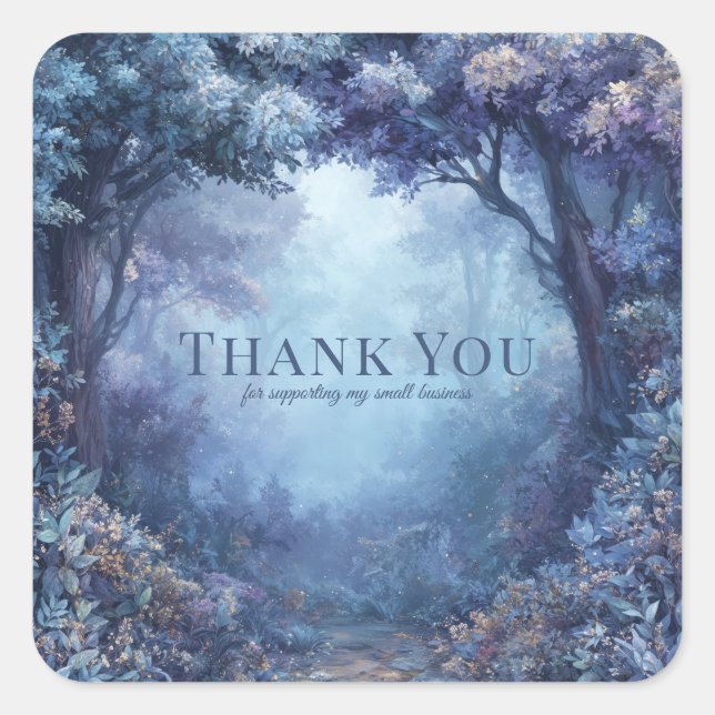 Sticker Carré Enchanted Blue Forest Magical Woodland (Devant)
