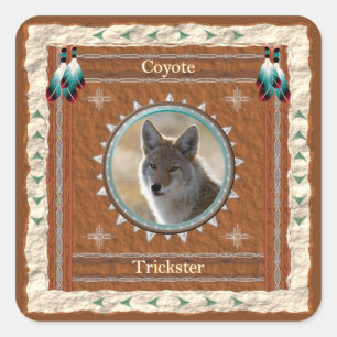 Sticker Carré Énergie de Coyote Trickster