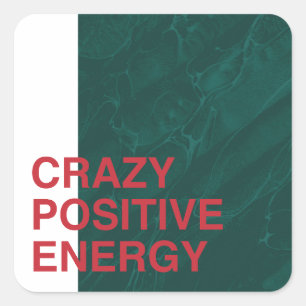 Sticker Carré Energie Positive Fou - Conception De Devis Moderne
