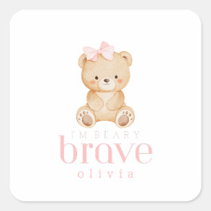 Sticker Carré enfance courageuse cancer malade enfants nom perso