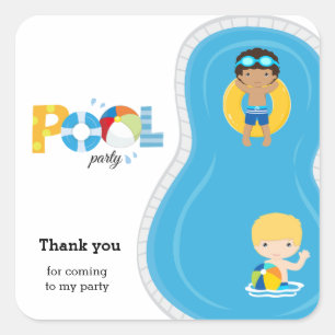 Sticker Carré Enfant de la piscine