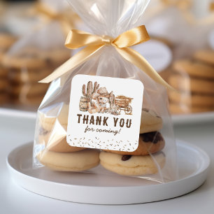 Sticker Carré Enfants Cowboy Anniversaire Favoriser