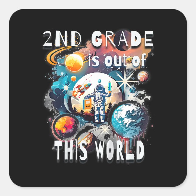 Sticker Carré Enfants De 2e Année N'Est Pas De Cette Année Scola (Devant)