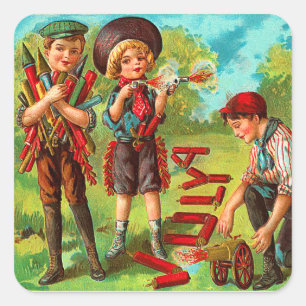 Sticker Carré Enfants de cru 4 juillet