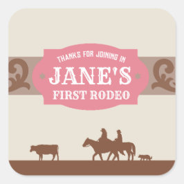 Sticker Carré Enfants Irst Rodeo Rose/Brown Occident Anniversair