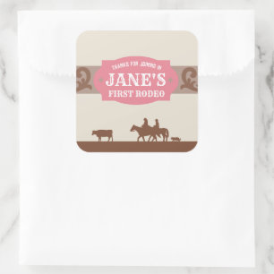 Sticker Carré Enfants Irst Rodeo Rose/Brown Occident Anniversair