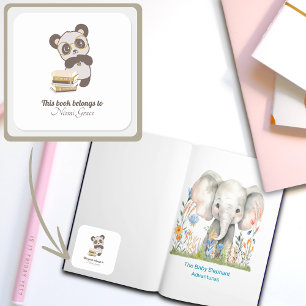 Sticker Carré Enfants Lecture plaque livre Lover