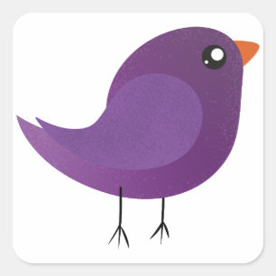 Sticker Carré Enfants mignonette birdy
