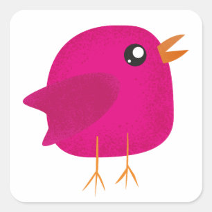 Sticker Carré Enfants mignonette birdy