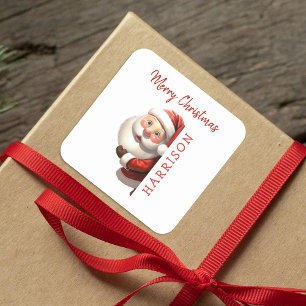 Sticker Carré Enfants Personnalisés Père Noël Noël