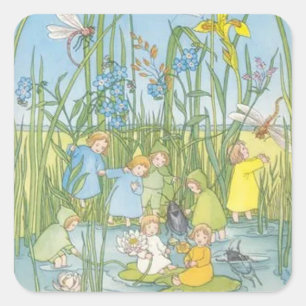 Sticker Carré Enfants Racines Sibylle Von Olfers