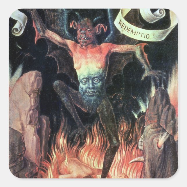 Sticker Carré Enfer, panneau droit de triptyque de terrestre (Devant)