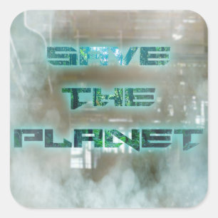 Sticker Carré Enregistrer L'Autocollant Planète