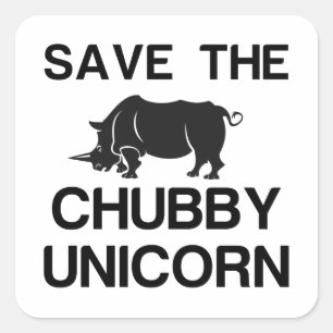STICKER CARRÉ ENREGISTRER LE RHINO DE L'UNICORN DE CHUBBY