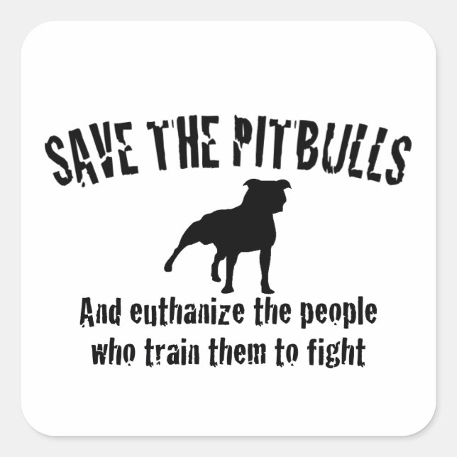 Sticker Carré Enregistrer Les Pitbulls (Devant)