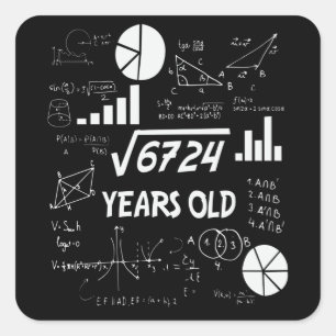 Sticker Carré Enseignant en mathématiques Anniversaires de 82 an
