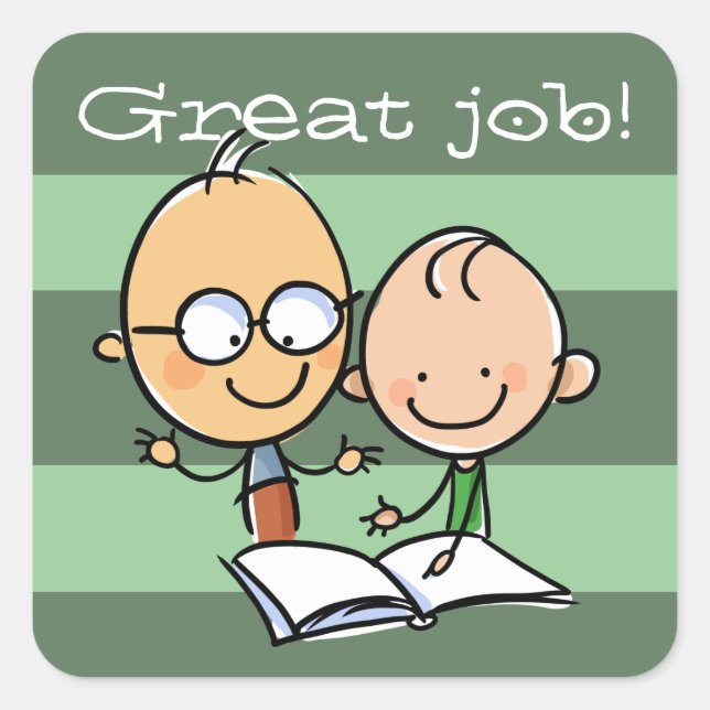 Sticker Carré Enseignant Tutor Grand emploi Encouragement autoco (Devant)
