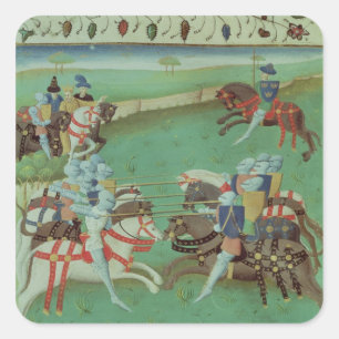 Sticker Carré Enseigner les Chevaliers à Joust