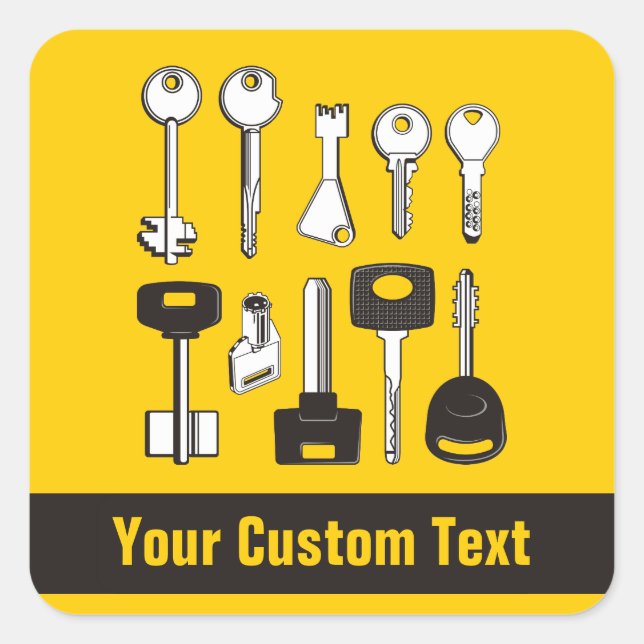 Sticker Carré Ensemble de clés (Devant)