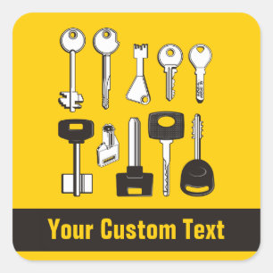 Sticker Carré Ensemble de clés