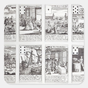 Sticker Carré Ensemble de representation de cartes de jeu
